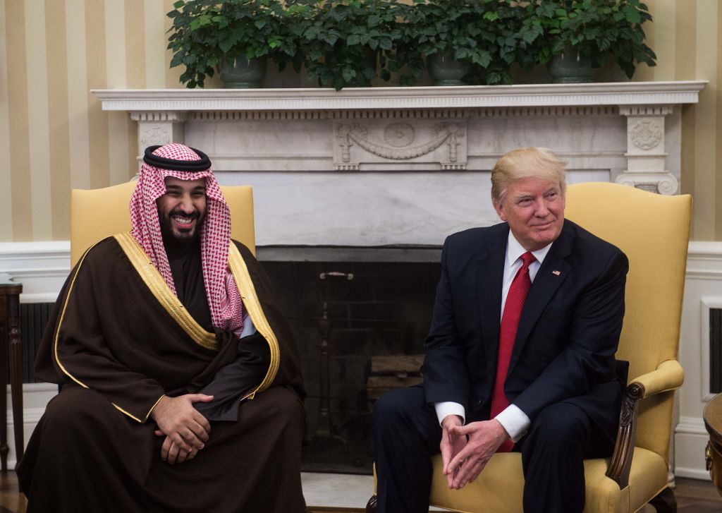 US President Donald Trump and Saudi Deputy Crown Prince and Defense Minister Mohammed bin Salman speak to the media in the Oval Office at the White House in Washington DC on March 14 2017  
Photo: NICHOLAS KAMM/AFP/Getty Images