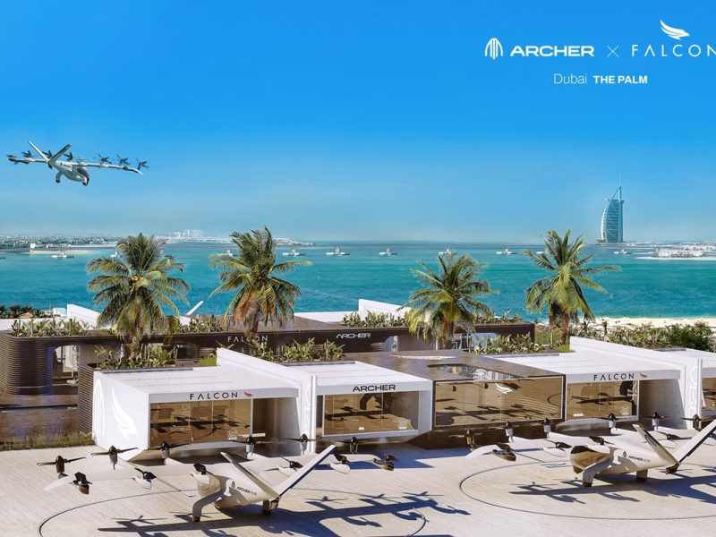 Dubai Abu Dhabi flying taxi commutes UAE vertiport