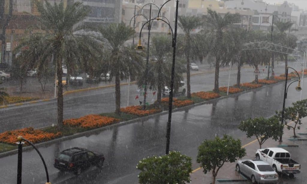 uae dubai record rain fall