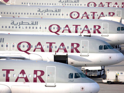 Qatar Airways aircraft lineup highlighting Airbus fleet
