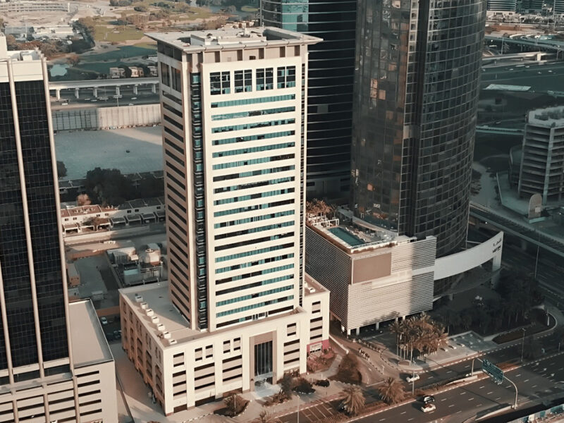 Aurora Tower, a 27-storey office building in Dubai Media City.