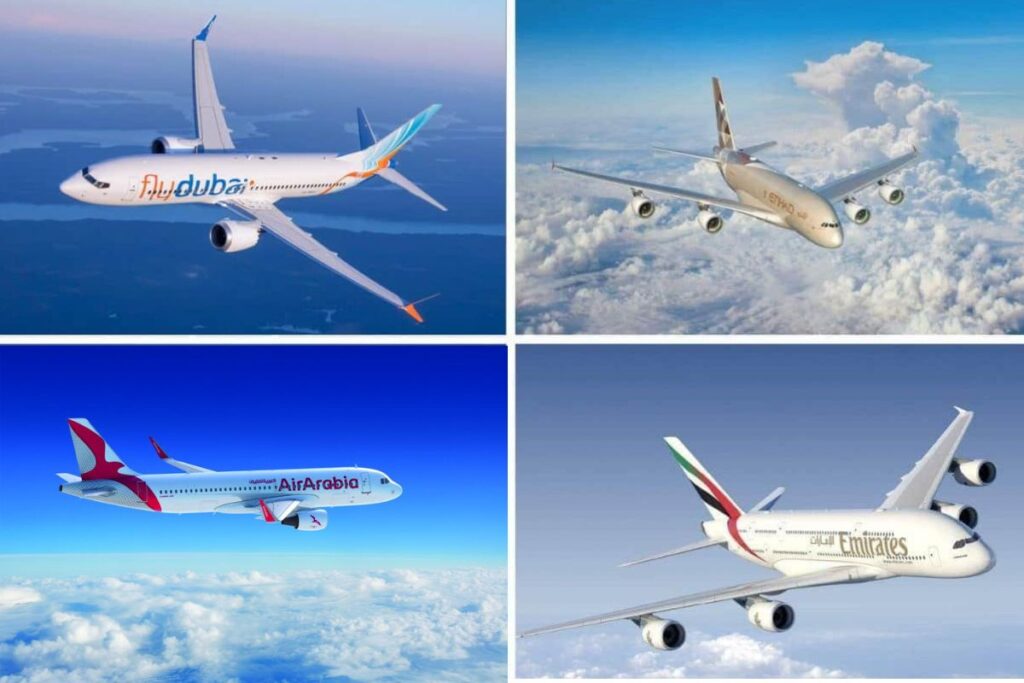 UAE airlines Emirates, Etihad, flydubai, Air Arabia
