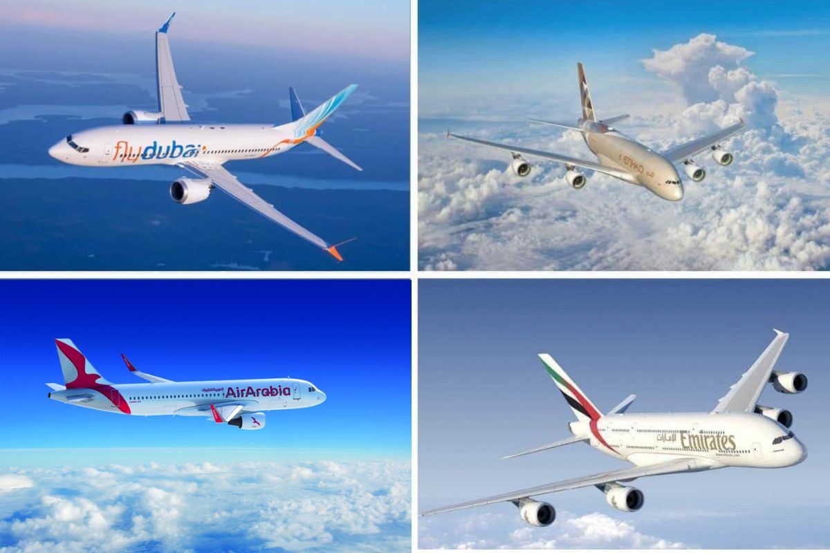 UAE airlines Emirates, Etihad, flydubai, Air Arabia