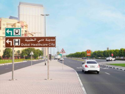 Dubai healthcare city traffic