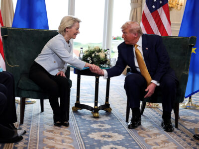 US President Donald Trump met European Commission President Ursula von der Leyen at Turnberry - tariff deal
