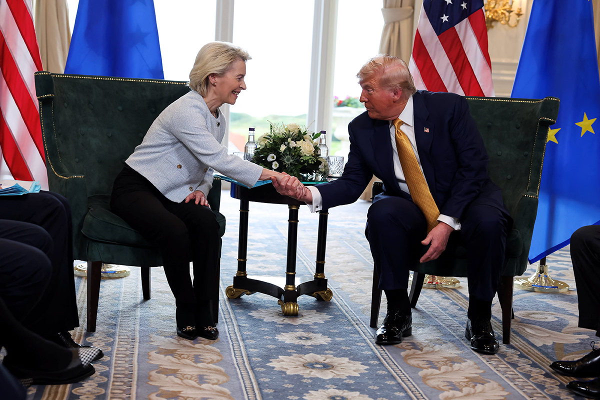 US President Donald Trump met European Commission President Ursula von der Leyen at Turnberry - tariff deal