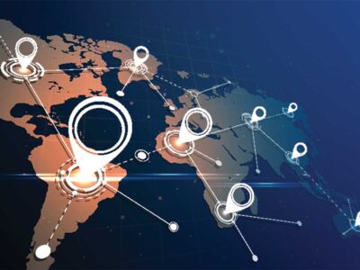gps technology on world map