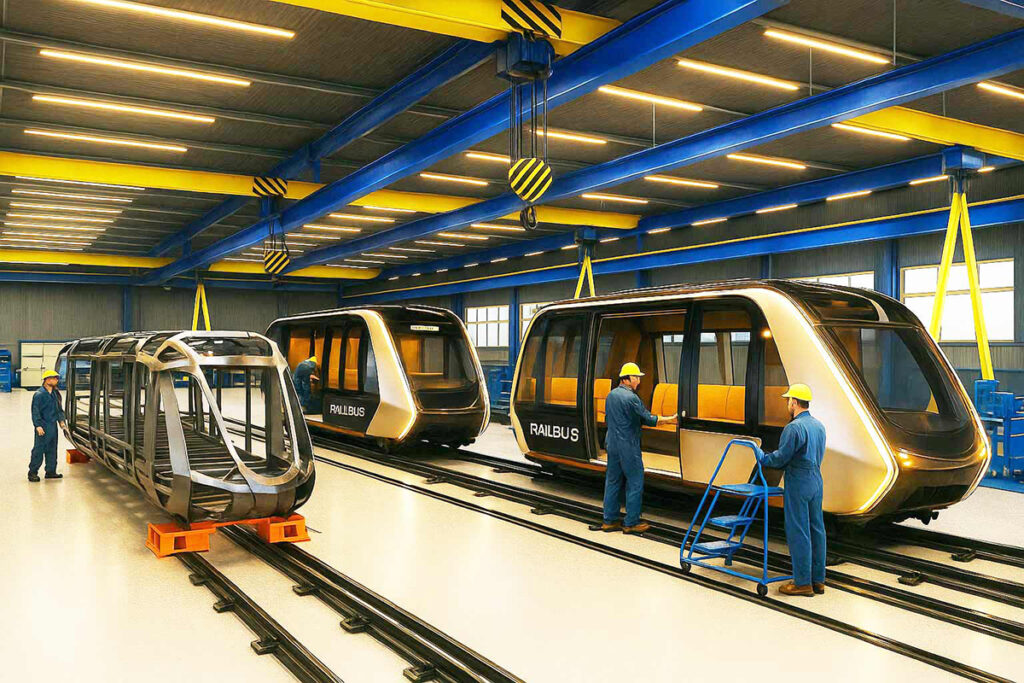 RAILBUS olar-powered mass transportation system