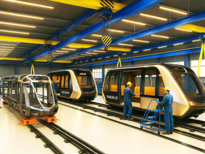 RAILBUS olar-powered mass transportation system