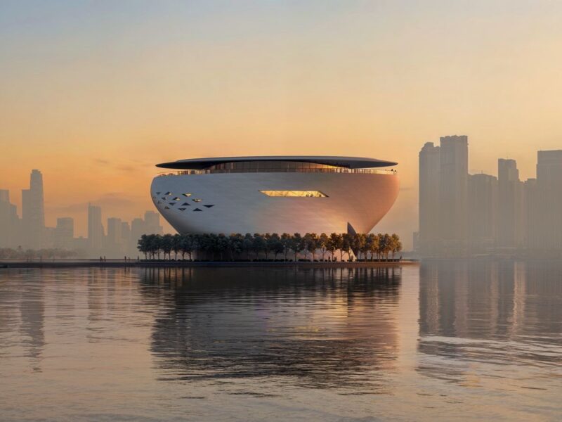 Sheikh Mohammed unveils surreal Dubai Museum of Art that appears to float on water