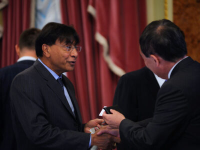 British-Indian Lakshmi Narayan Mittal, founder of ArcelorMittal