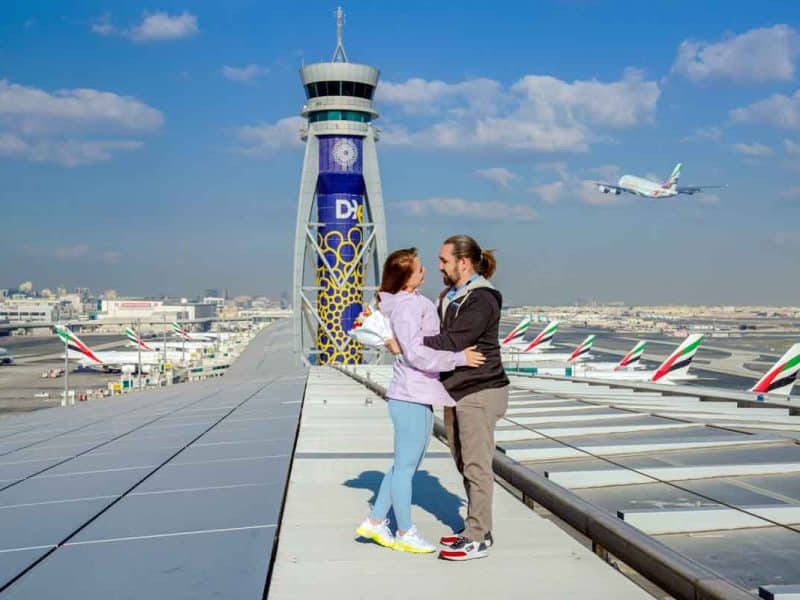 Dubai International Airport (DXB) Valentine's Day proposal