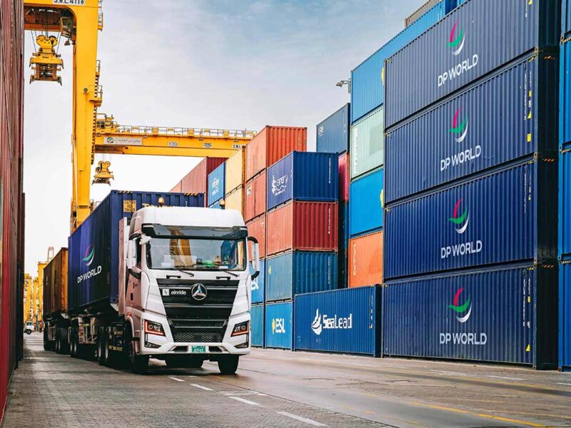 DP World Electric freight trucks at Jebel Ali Port