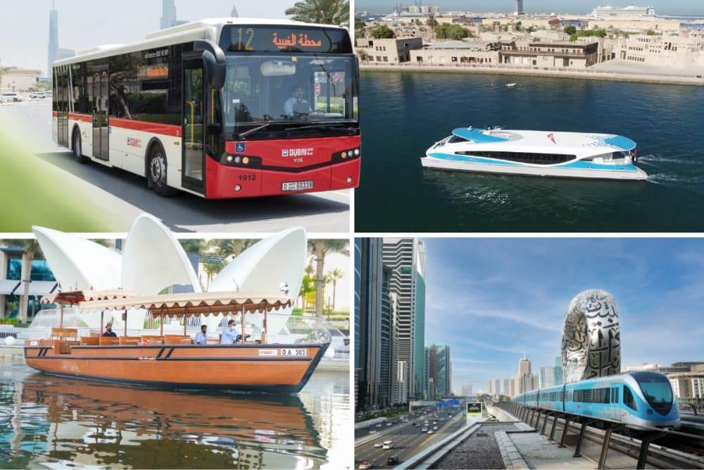Dubai eid parking metro bus